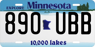 MN license plate 890UBB