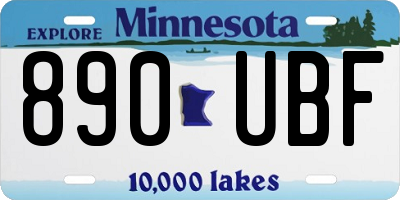 MN license plate 890UBF