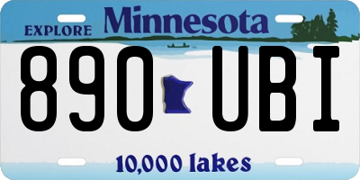 MN license plate 890UBI