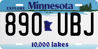 MN license plate 890UBJ