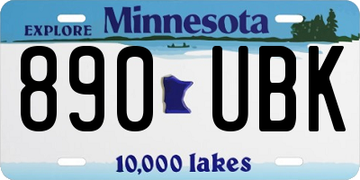 MN license plate 890UBK