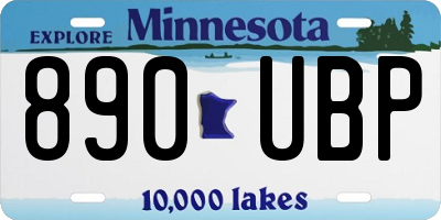 MN license plate 890UBP