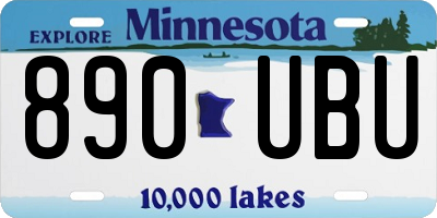 MN license plate 890UBU