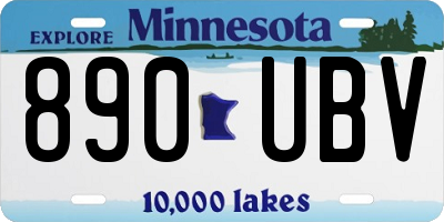 MN license plate 890UBV