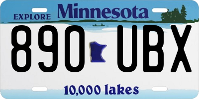 MN license plate 890UBX