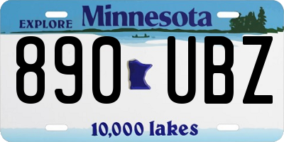 MN license plate 890UBZ