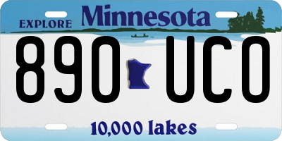MN license plate 890UCO