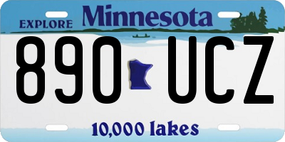 MN license plate 890UCZ