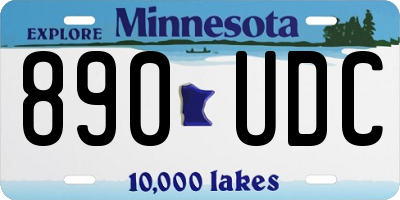 MN license plate 890UDC