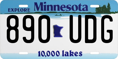 MN license plate 890UDG