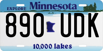 MN license plate 890UDK