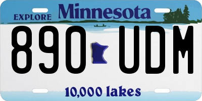 MN license plate 890UDM