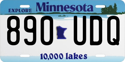 MN license plate 890UDQ