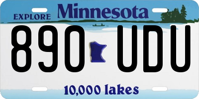 MN license plate 890UDU