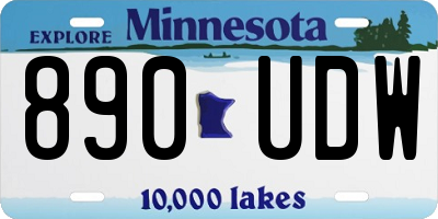 MN license plate 890UDW