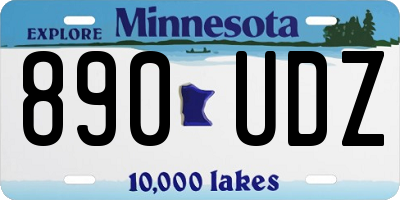 MN license plate 890UDZ