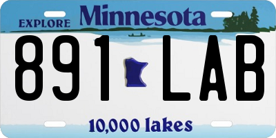 MN license plate 891LAB