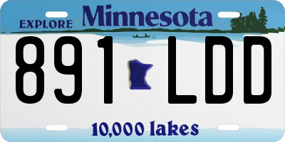 MN license plate 891LDD