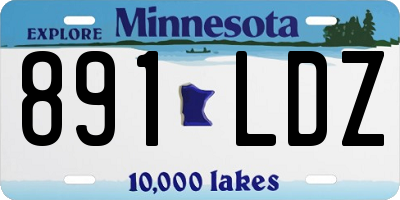 MN license plate 891LDZ