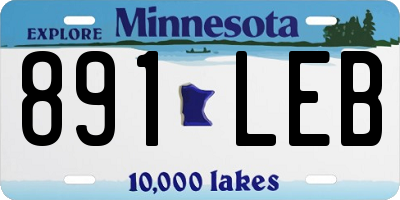 MN license plate 891LEB