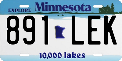 MN license plate 891LEK