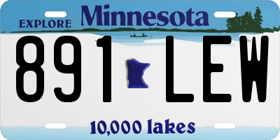 MN license plate 891LEW
