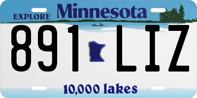 MN license plate 891LIZ