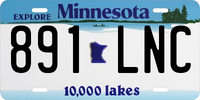 MN license plate 891LNC