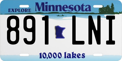 MN license plate 891LNI