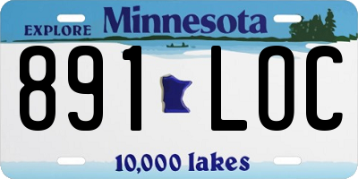 MN license plate 891LOC