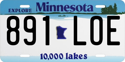 MN license plate 891LOE