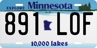 MN license plate 891LOF