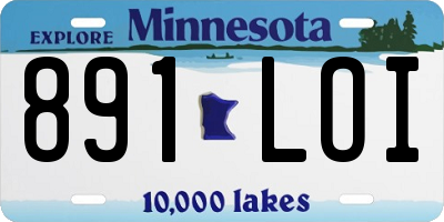 MN license plate 891LOI