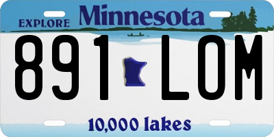 MN license plate 891LOM