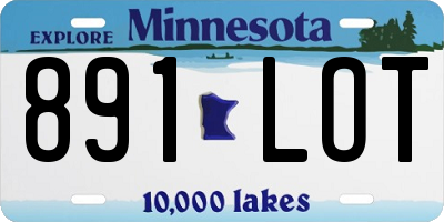 MN license plate 891LOT