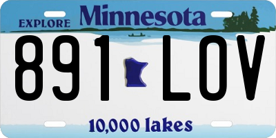 MN license plate 891LOV