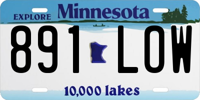 MN license plate 891LOW