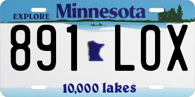 MN license plate 891LOX