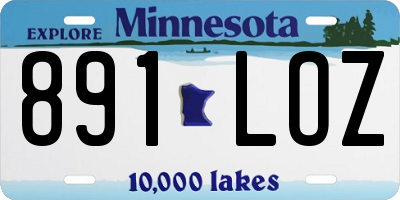 MN license plate 891LOZ