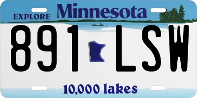 MN license plate 891LSW