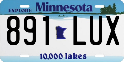 MN license plate 891LUX