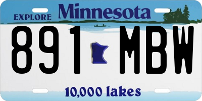 MN license plate 891MBW