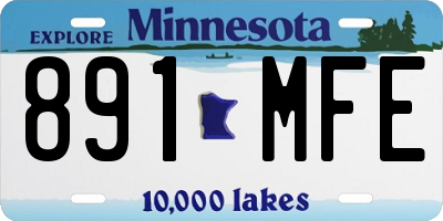MN license plate 891MFE