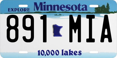 MN license plate 891MIA