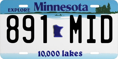 MN license plate 891MID