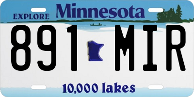 MN license plate 891MIR