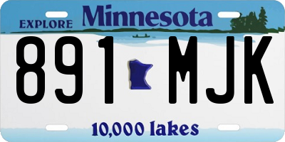 MN license plate 891MJK