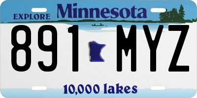 MN license plate 891MYZ
