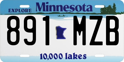MN license plate 891MZB
