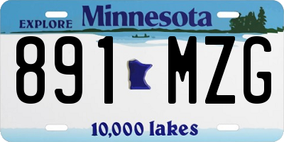 MN license plate 891MZG